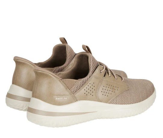 Skechers Men's Size 9, Delson Swift Fit Hands Free Shoes, Taupe