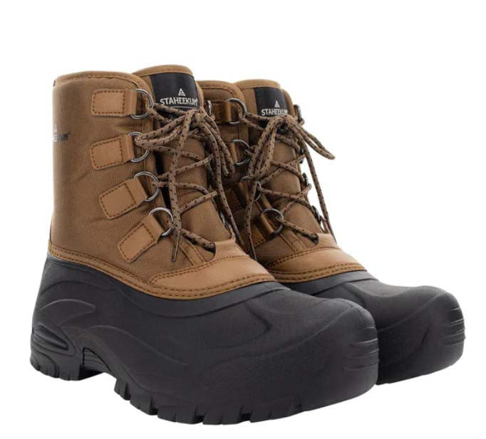 Staheekum Men's Size 11 Snow Boots Cold Rated -20, Brown, Customer return