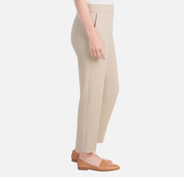 Hilary Radley Ladies' Size Small (4-6) Crepe Pull-On Pants, Beige