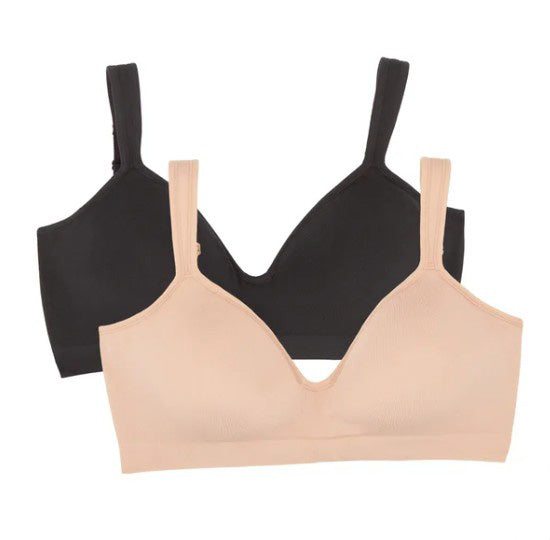 Felina Women's Size Small Adaptive Cup Wire Free Bra, 2-pack, Open Box