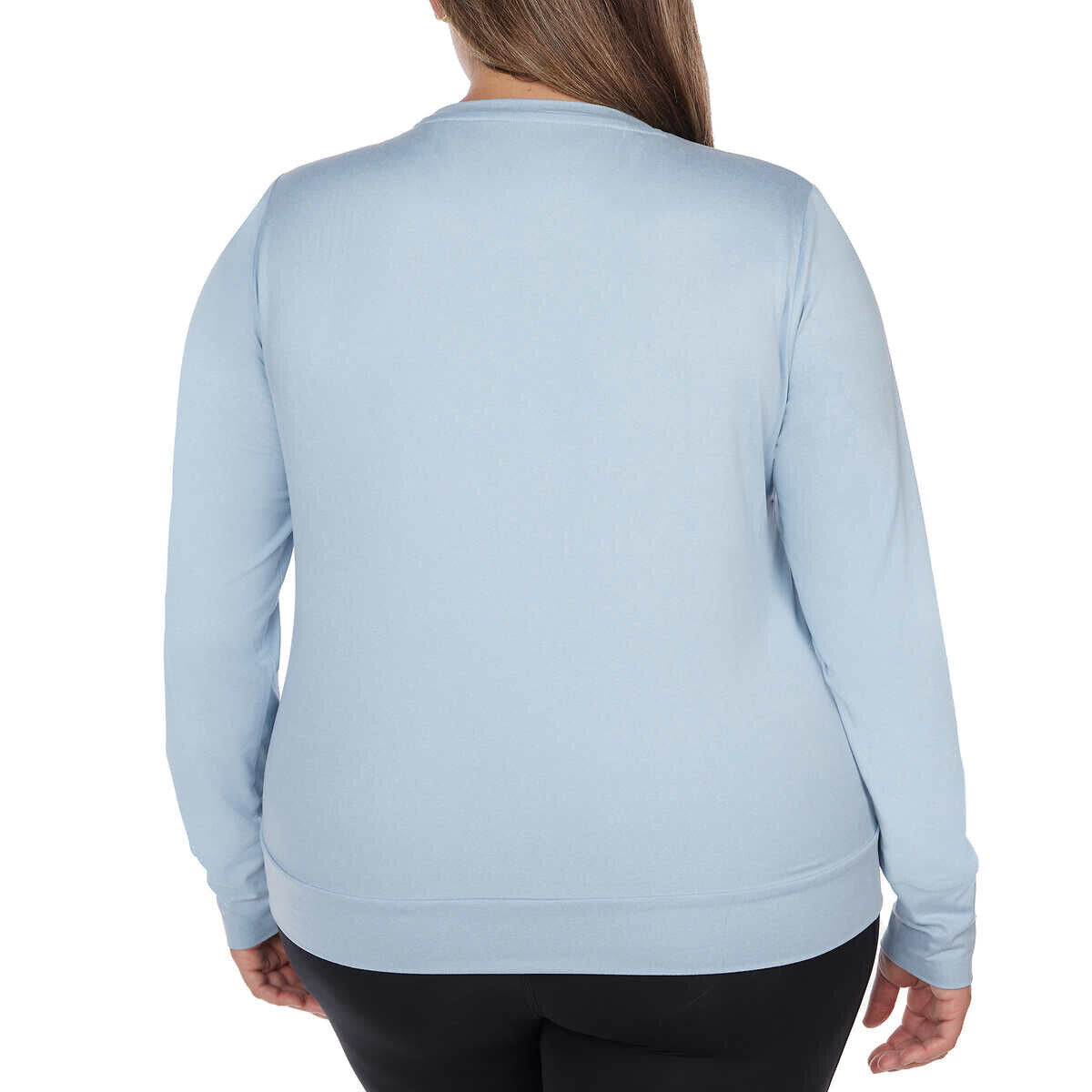Lukka Lux Ladies' Size X-Large Long Sleeve Active Top, 2-PACK, Blue / Black, Customer Return