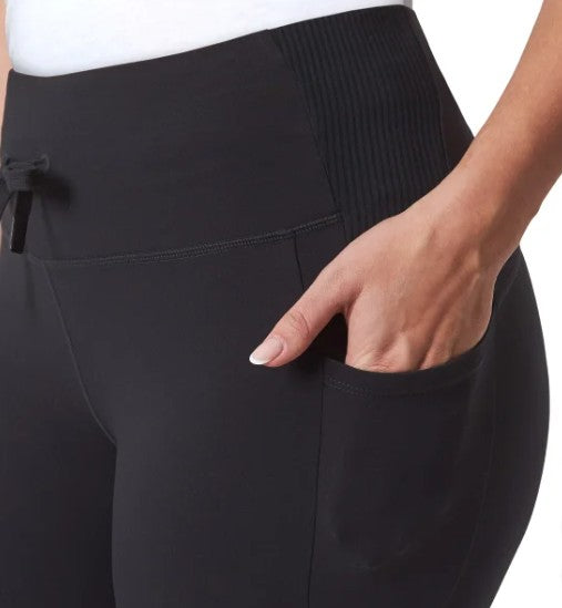 Mondetta Women's Size Medium (8-10) Mixed Media Leggings, Black