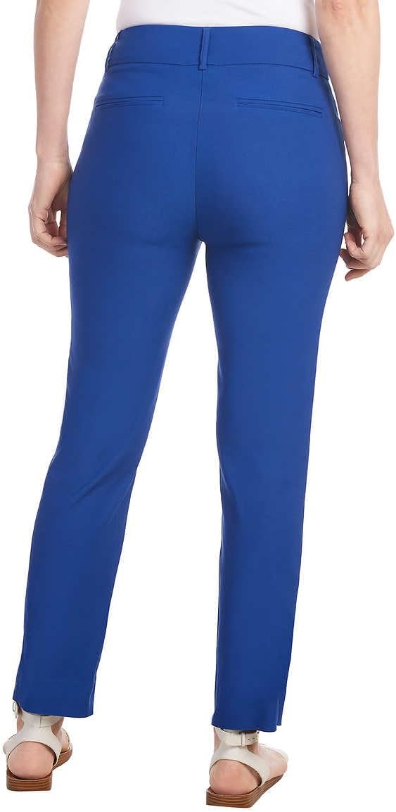 Hilary Radley Ladies' Small Mid-Rise Tummy Control Pull-On Ankle Pant, Blue