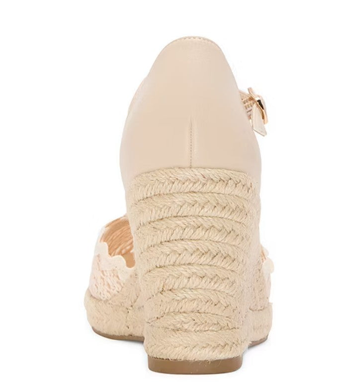 Liz Claiborne Women's Size 11 Wide, Marian Wedge Sandals, Natural (NO BOX)