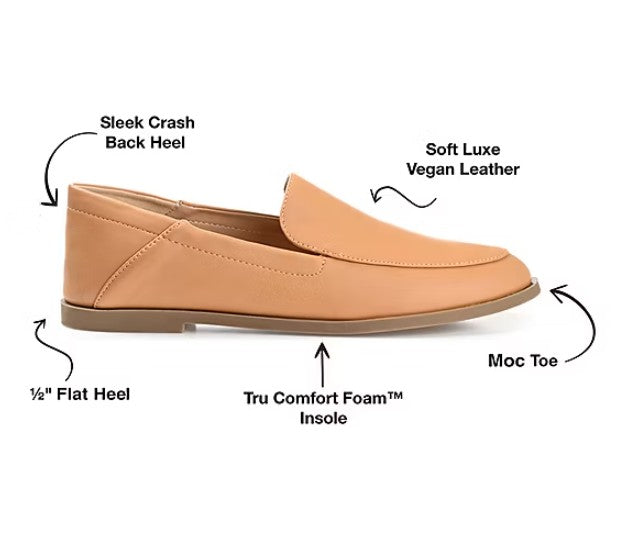 Journee Collection Corinne Womens Size 11 W, Moc Closed Toe Loafers, Tan