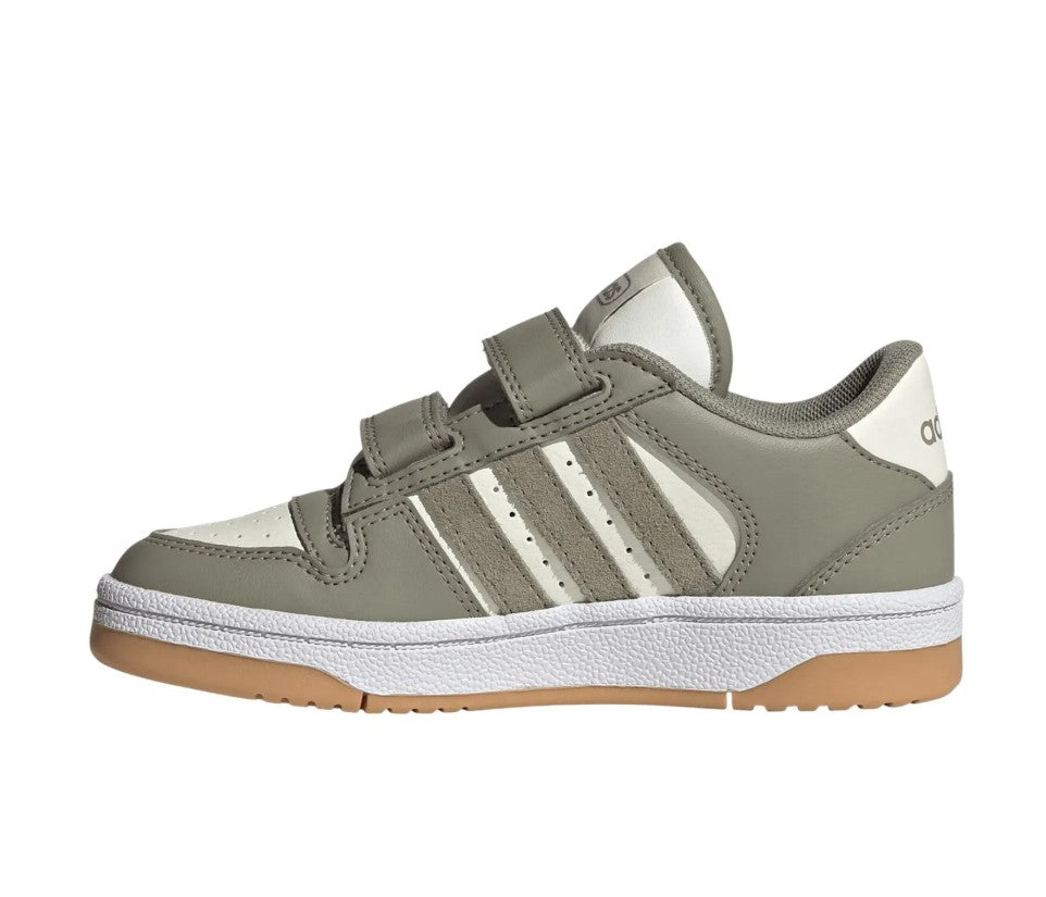 adidas Break Start Kid's Size 11, Court Shoes Hook & Loop, Silver Pebble