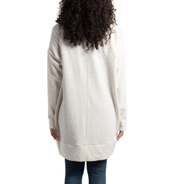 Ecothreads Ladies' Size Large Fleece Cardigan, Tan
