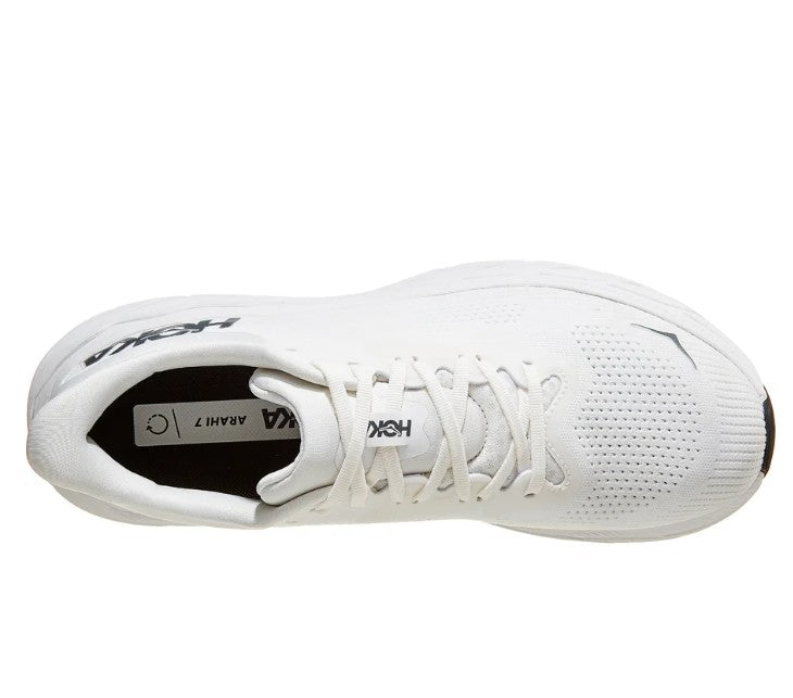 Hoka Men's Size 13 D, Arahi 7 Lace-up Shoes Sneakers, Blanc De Blanc/Steel Wool