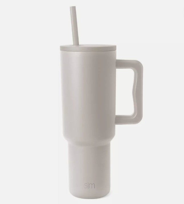 Simple Modern Trek Tumbler, 40oz with Lid & Straw, Almond