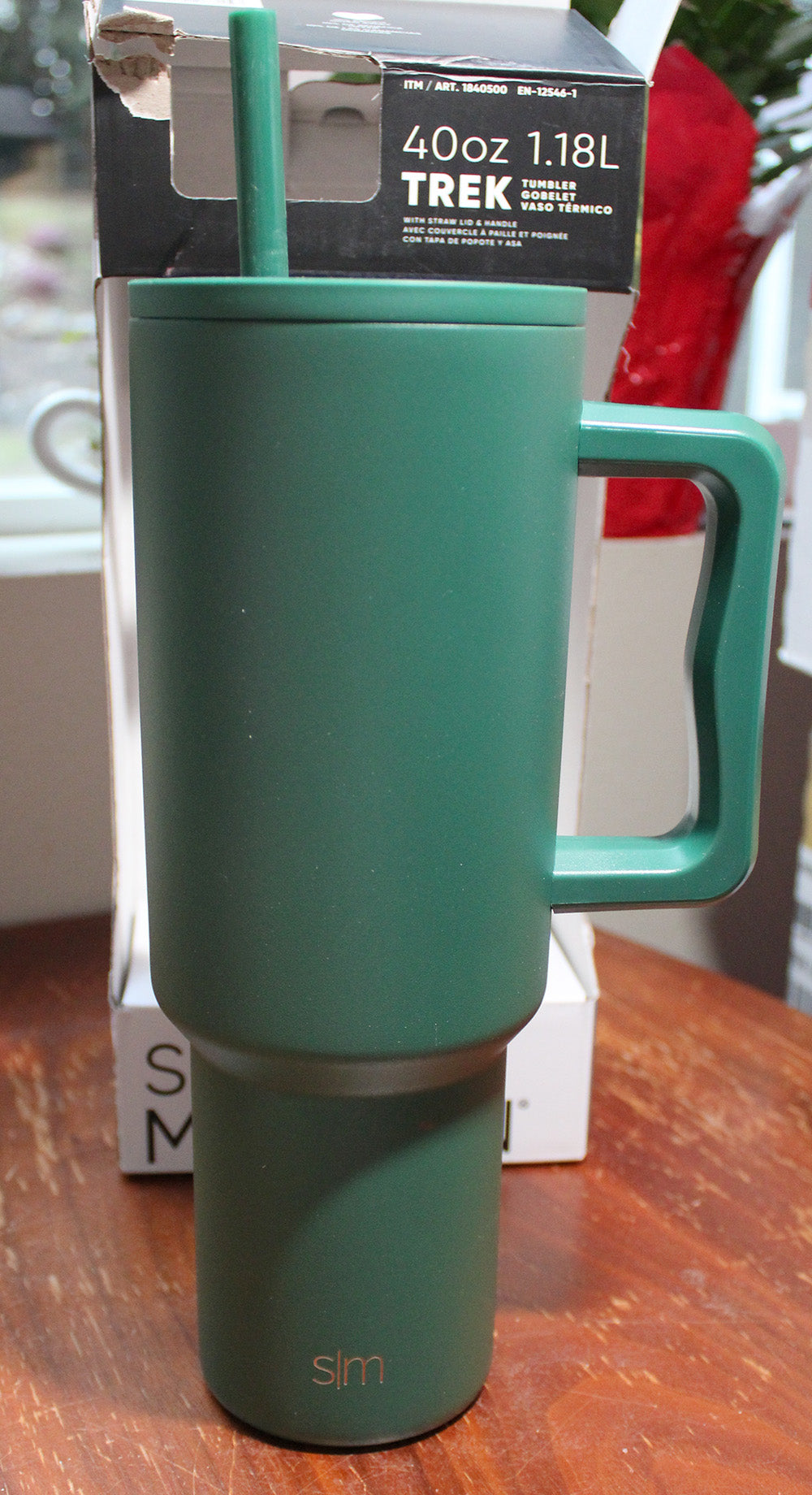 Simple Modern Trek Tumbler, 40oz with Lid & Straw, Green, Customer Return