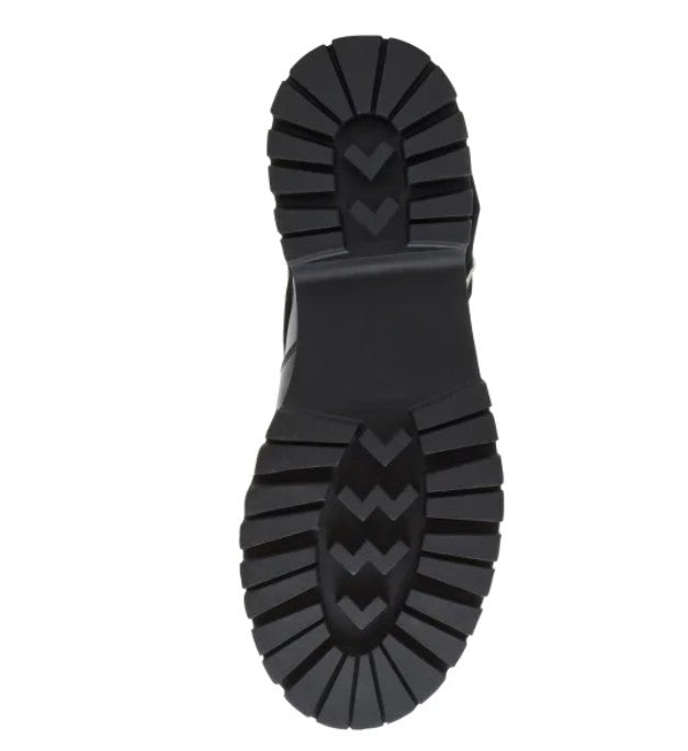 Steve Madden Ladies' Size 8, Crusader Leather Lug Boots, Black, New in Box