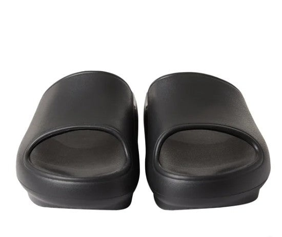 32 Degrees Unisex Size Large (W 9-10/M 7-8) Cushion Slide Sandals Black, Grade A