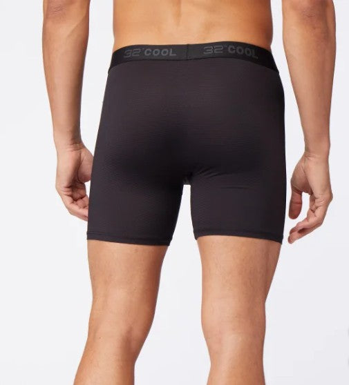 32 Degrees Men's Size Large (36-38), Comfort Mesh Boxer Briefs, 6-pack, Black