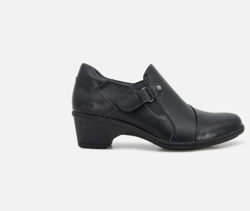 JBU Kyley Ladies' Size 7.5 Heeled Adjustable Comfort Shoes, Black, Return