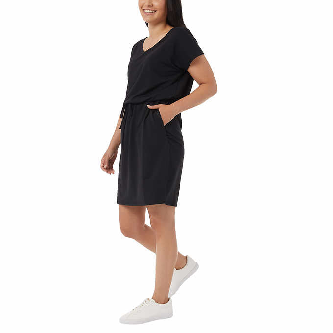 32 Degrees Ladies' Size Small, Soft Lux Short Sleeve Dress, Black