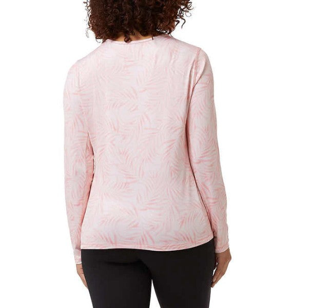 32 Degrees Ladies' Size XXL, UPF 50+ Long Sleeve Sun Tee, Summer Palm Pink