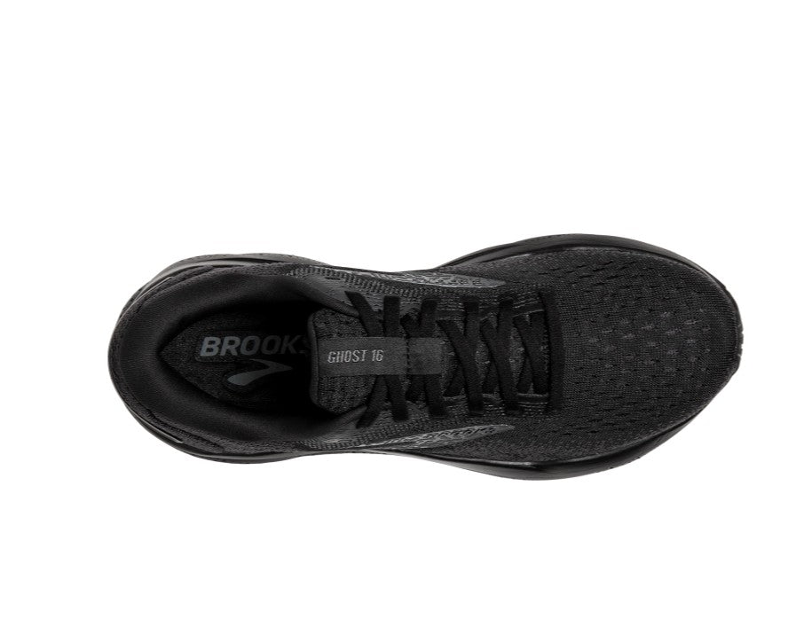 Brooks Ladies' Size 6.5 Ghost 16 Run & Walk, Neutral Shoes, Black/Black/Ebony