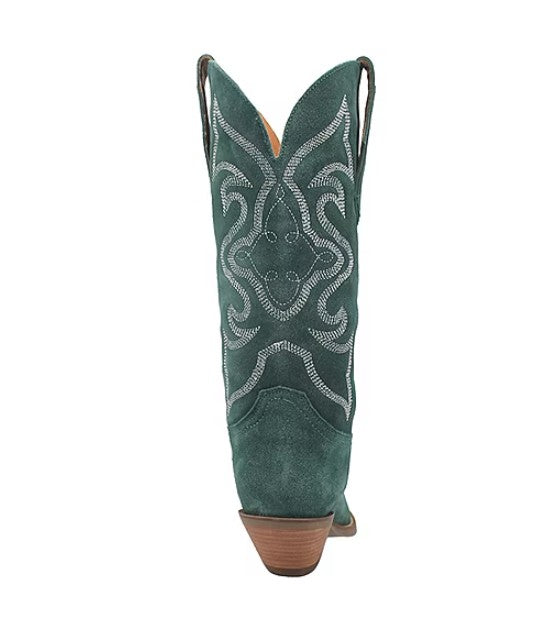 Dingo Women Size 10 M, Out West Cowboy Boots, Green Soft Suede Leather, Grade A
