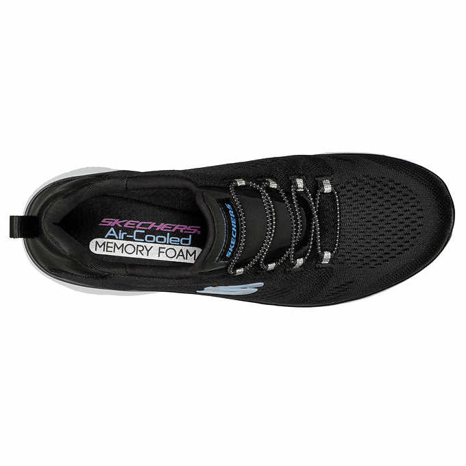 Skechers Ladies' Size 6 Summit Sneaker Bungee Lace Slip-on Shoe, Black, Customer Return