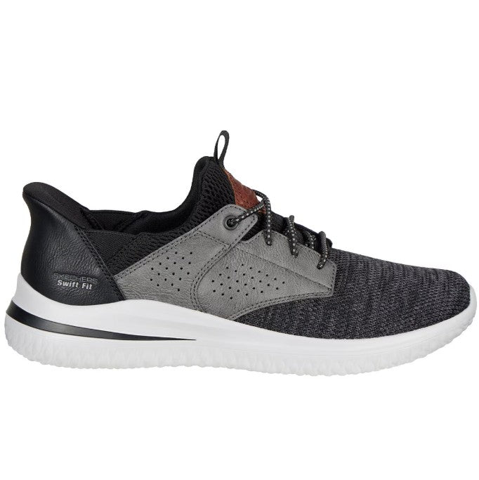 Skechers Men's Size 8 Delson Swift Fit Hands Free Shoes, Black