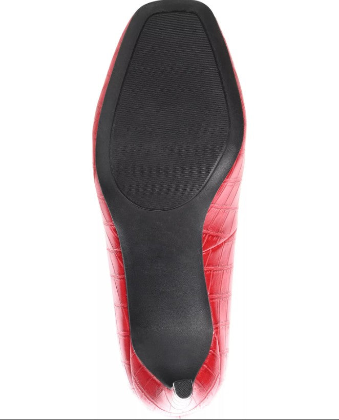 Journee Women's Size 9.5 Wide, Monalee 3" Slim Heel Pumps Dress Shoes, Red