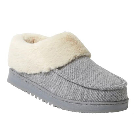 Dearfoams Ladies Size XL (11/12) Slippers, Light Heather Grey, Customer Return