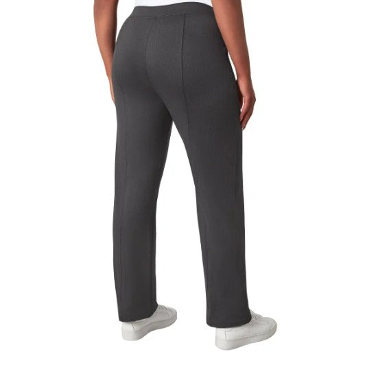 Mondetta Ladies' Size Medium Pull-On Straight Leg Pants, Herringbone Black