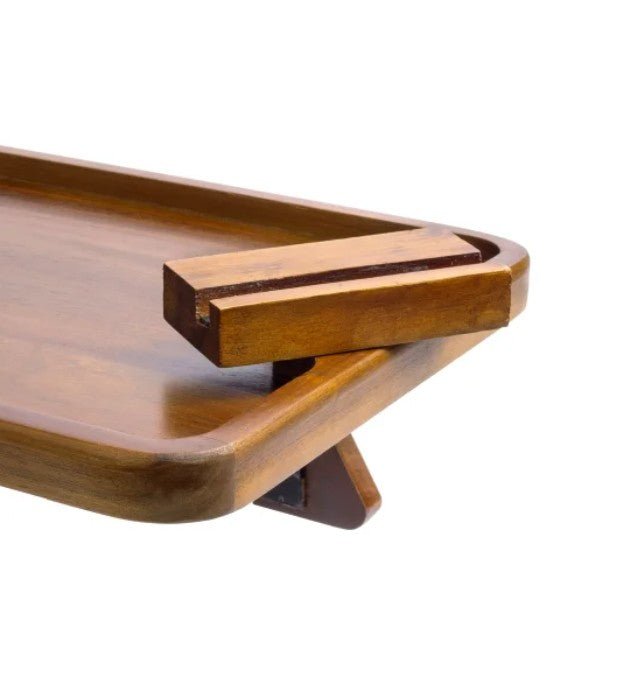 Smart Design Acacia Sofa Armrest Tray, 15.3” L x 10.6” W x 6.4” H, Open Box