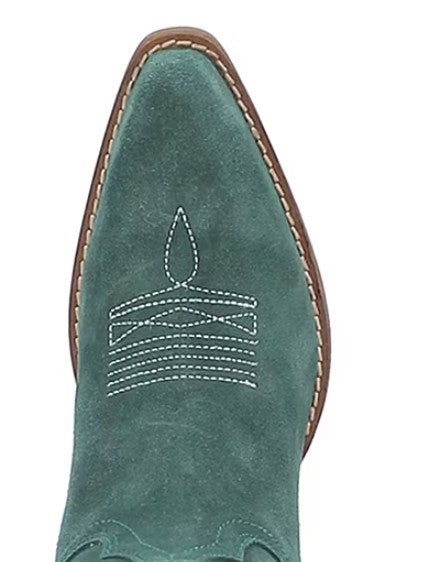 Dingo Women Size 10 M, Out West Cowboy Boots, Green Soft Suede Leather, Grade A