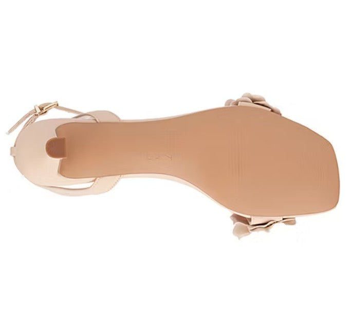 New York & Company Women's Size 7, Gwendolyn Kitten Heeled Sandals, Nude Floral