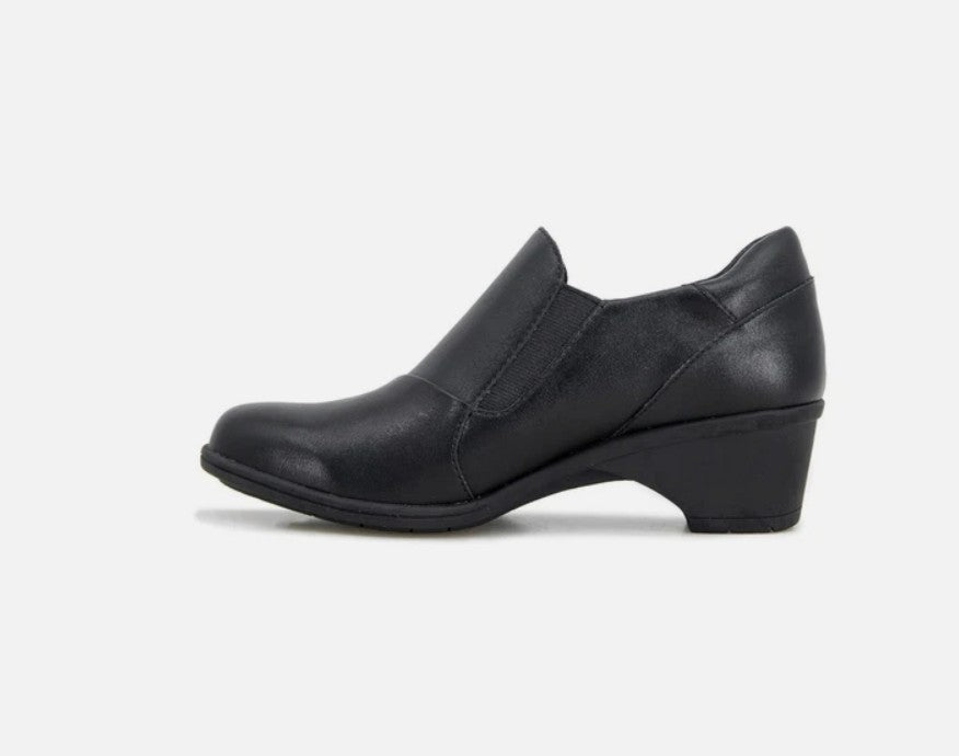 JBU Kyley Ladies' Size 7.5 Heeled Adjustable Comfort Shoes, Black, Return