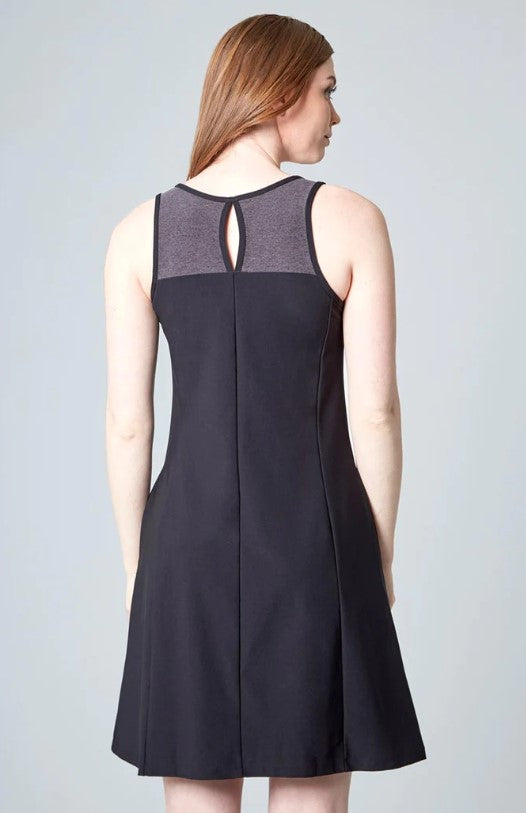 Mondetta Women’s Size Small Sleeveless Active Dress, Black / Charcoal
