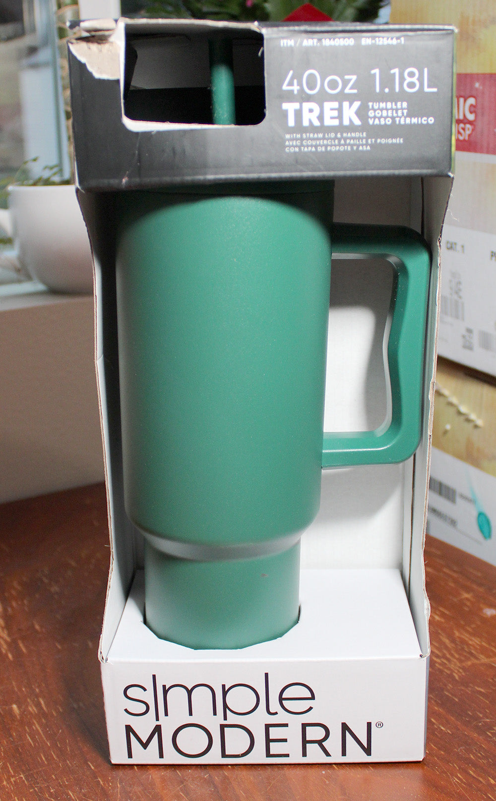 Simple Modern Trek Tumbler, 40oz with Lid & Straw, Green, Customer Return