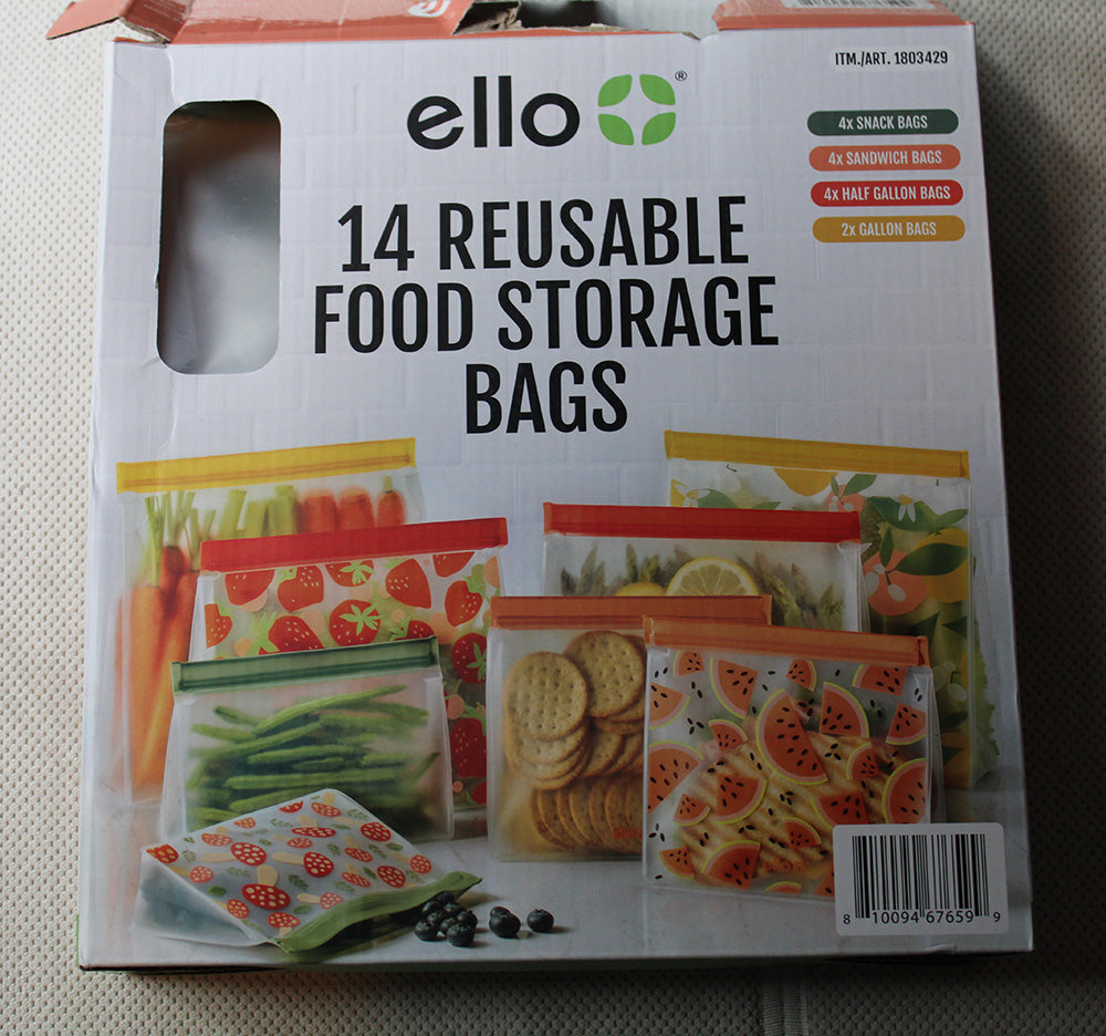 ello Reusable Leak-Proof Freezer Safe Storage Bags, BPA-Free Set of 14, Return