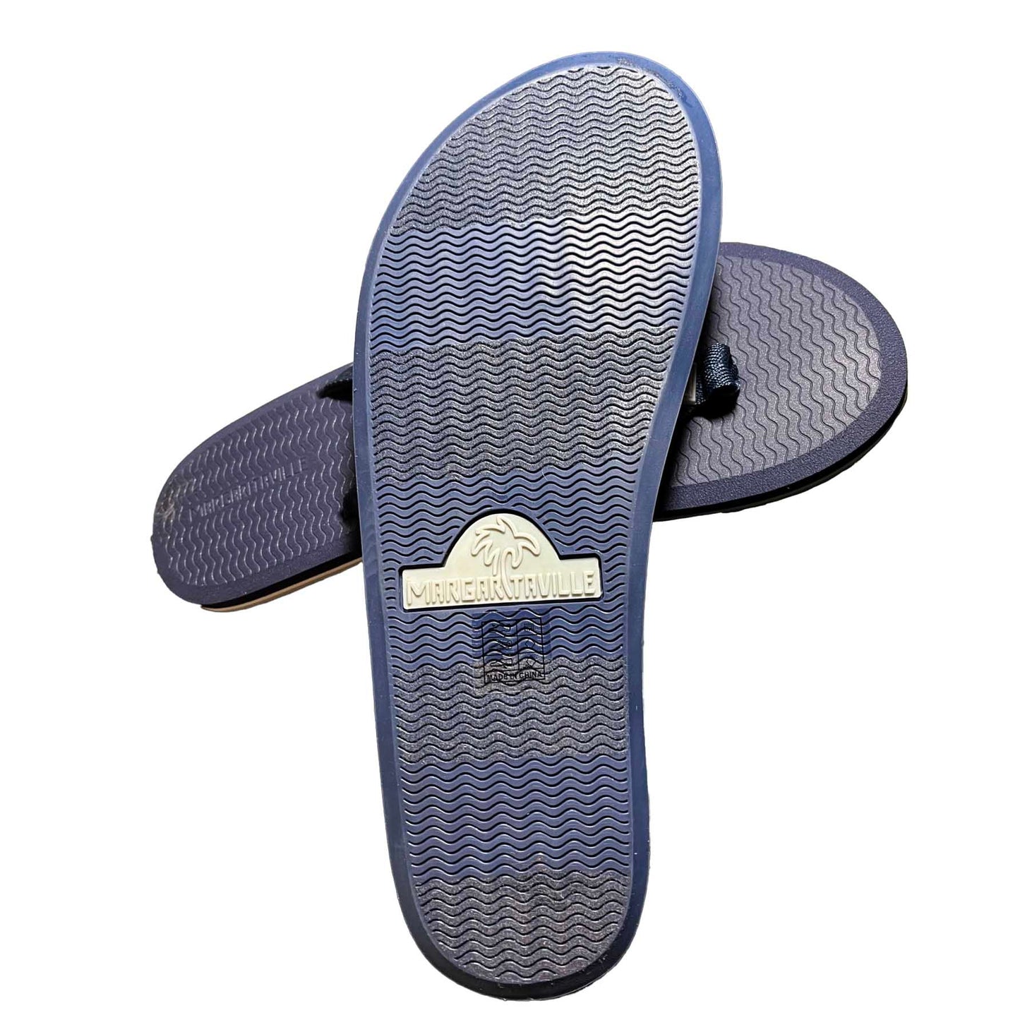 Margaritaville Ladies' Size 6 Wildwood Flip Flops Sandals Thongs, Navy Blue, New without box