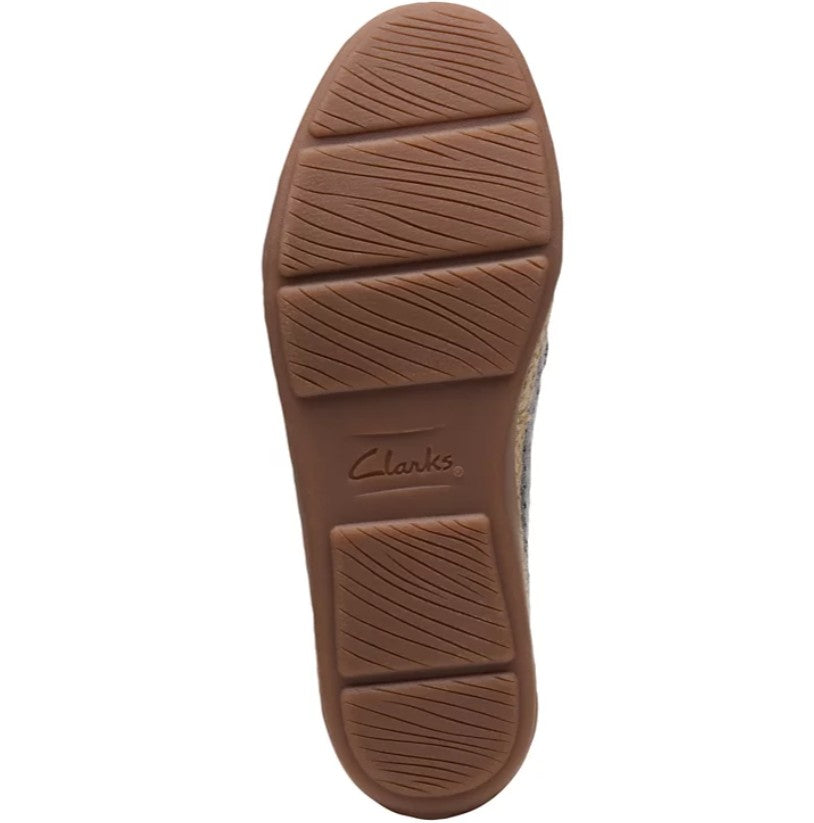 Clarks Women's Size 7, Slip-On Espadrille Leather Flats, Pewter, New (NO BOX)