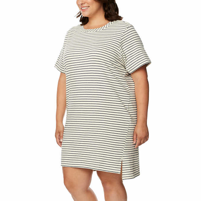Buffalo Ladies' Size Large (12-14) Striped Dress, Black Stripes