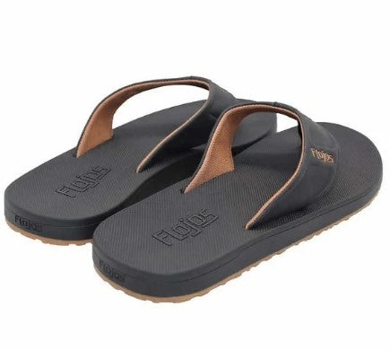 Flojos Men's Size 12, Flip Flop Thong Sandals, Black, Grade A