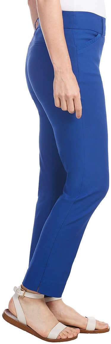Hilary Radley Ladies' Small Mid-Rise Tummy Control Pull-On Ankle Pant, Blue