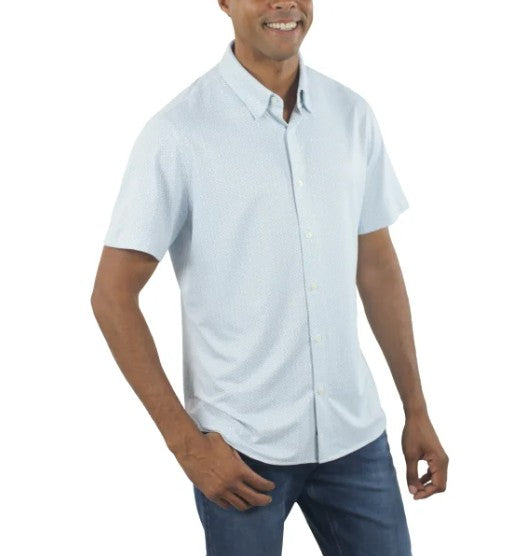 Jachs NY Men's Size X-Large Short Sleeve Woven Button Front Shirt, White