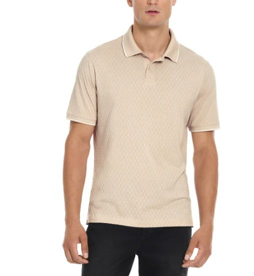 Ted Baker Men’s Size X-Large 2-Button Cotton Polo Shirt, Tan