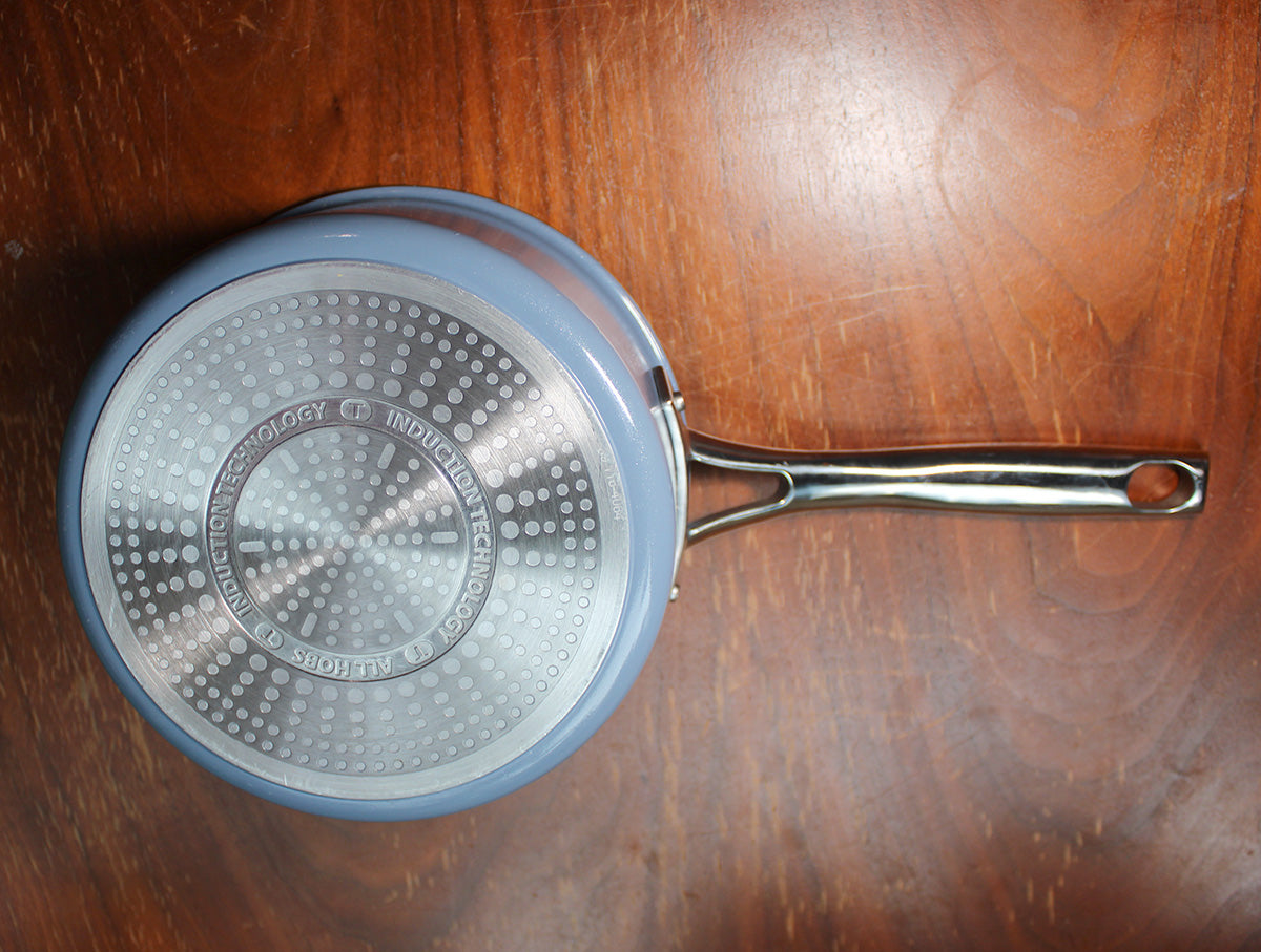 T-fal Excellence Ceramic Non-Stick 2.5 qt Saucepan with Vented Lid, Blue