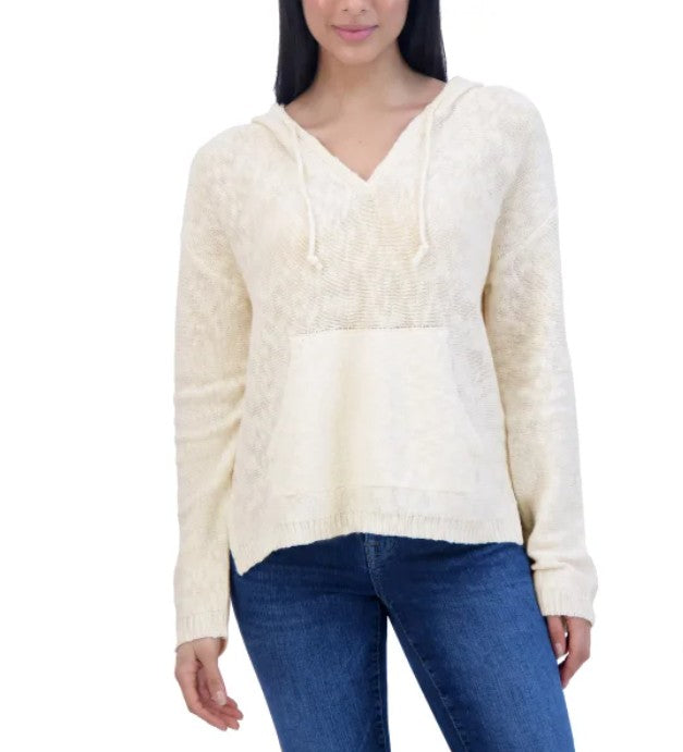 Lucky Brand Women's Size X-Large (16-18) Baja Sweater Hoodie, Natural (Cream)