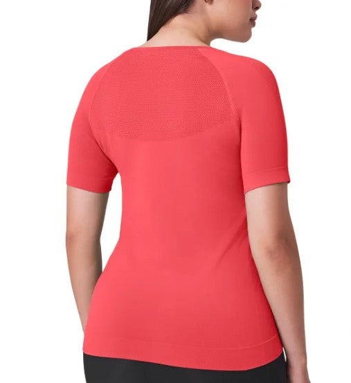 Mondetta Women's Size Small (4-6) Short Sleeve Seamless Tee Shirt, Pink