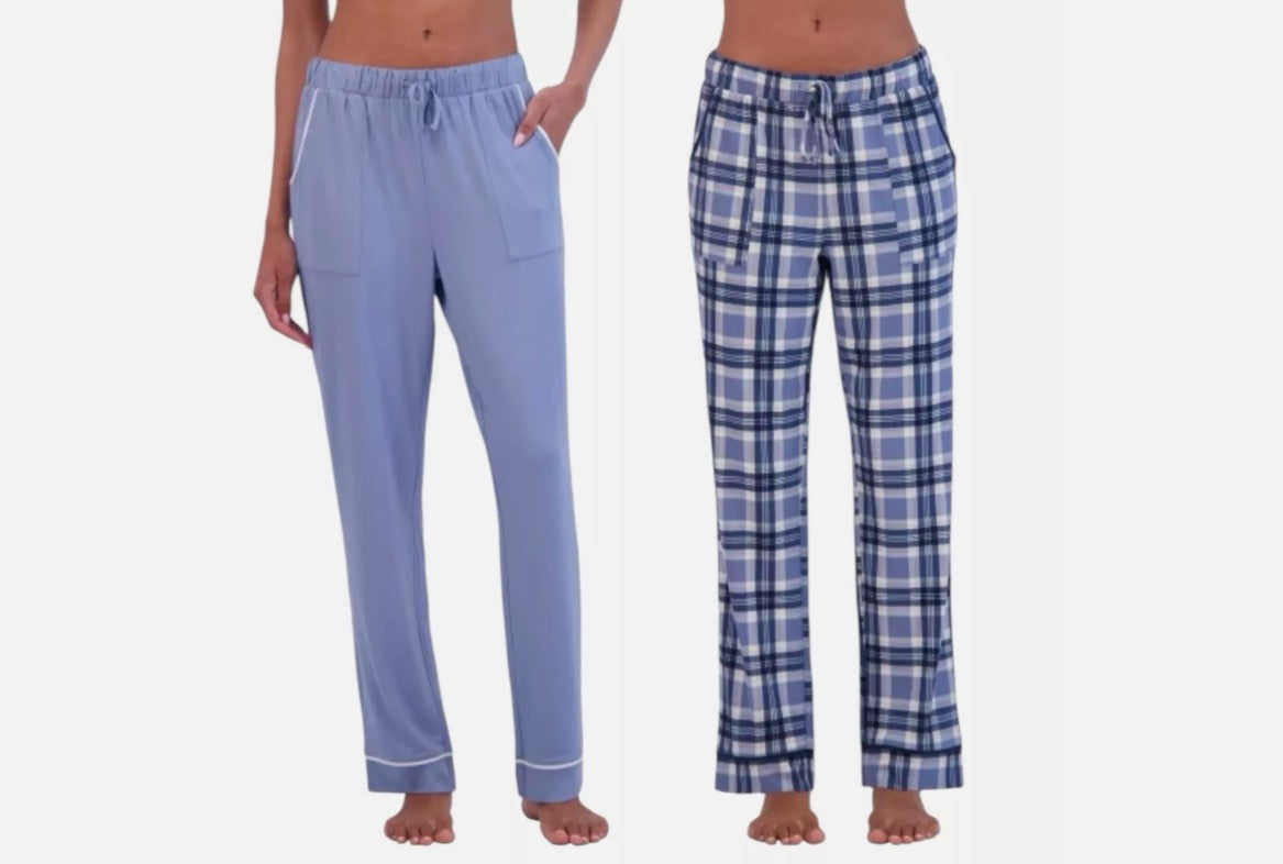 Lucky Brand Women's Size XXL (20-22) 2-Pack Pajama Lounge Pants, Blue Plaid