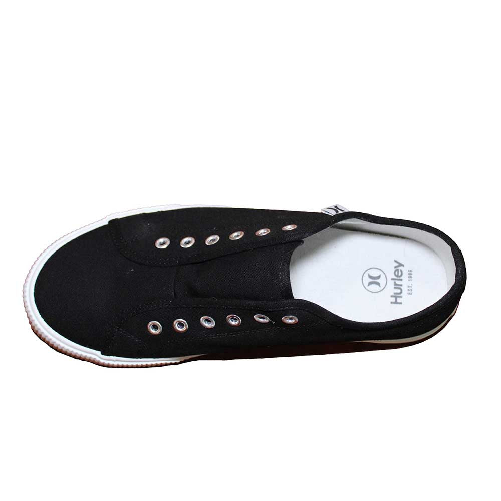 Hurley Ladies Size 6.5 Chloe Slip on Canvas Sneaker Shoes, Black, New (NO BOX)