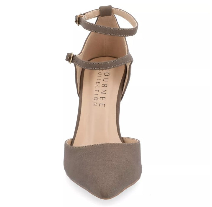 Journee Collection Women's Size 7.5, Lilyann Stiletto Pointed Toe Pumps, Brown