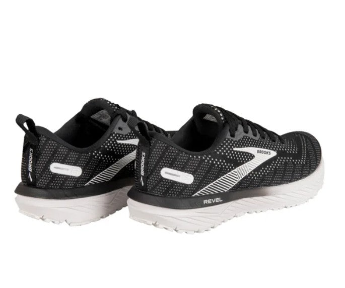 Brooks Women's Size 6.5 Revel 6 Athletic Shoes, Black (Black/Blackened Pearl/White)