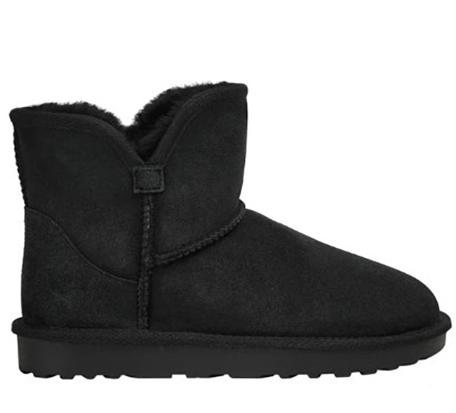 Kirkland Signature Ladies' Size 8 Shearling Scalloped Boot, Black, Return