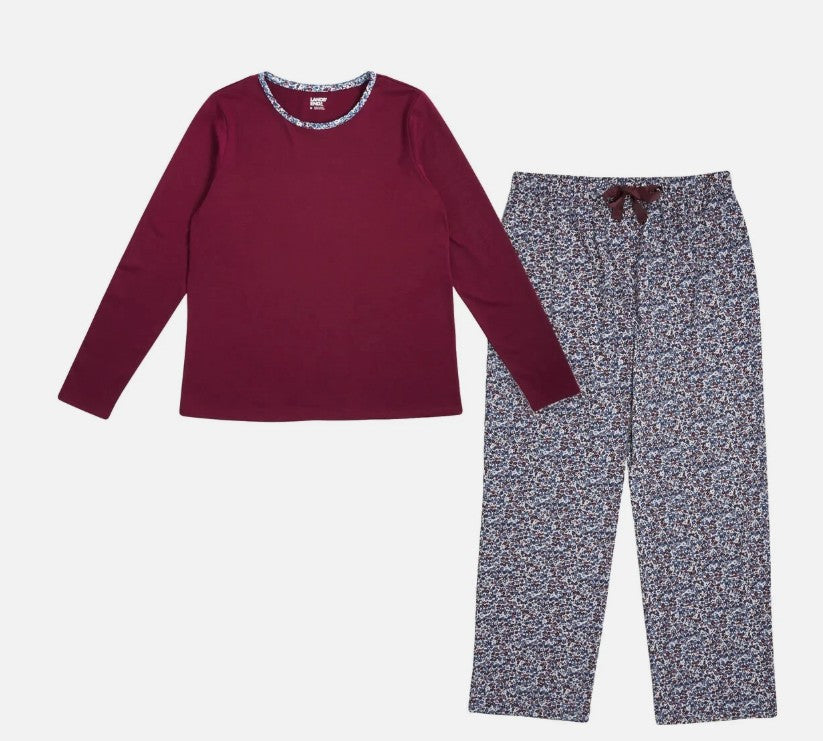 Lands' End Ladies Size Small (6-8), 2-piece Pajama Set, Red